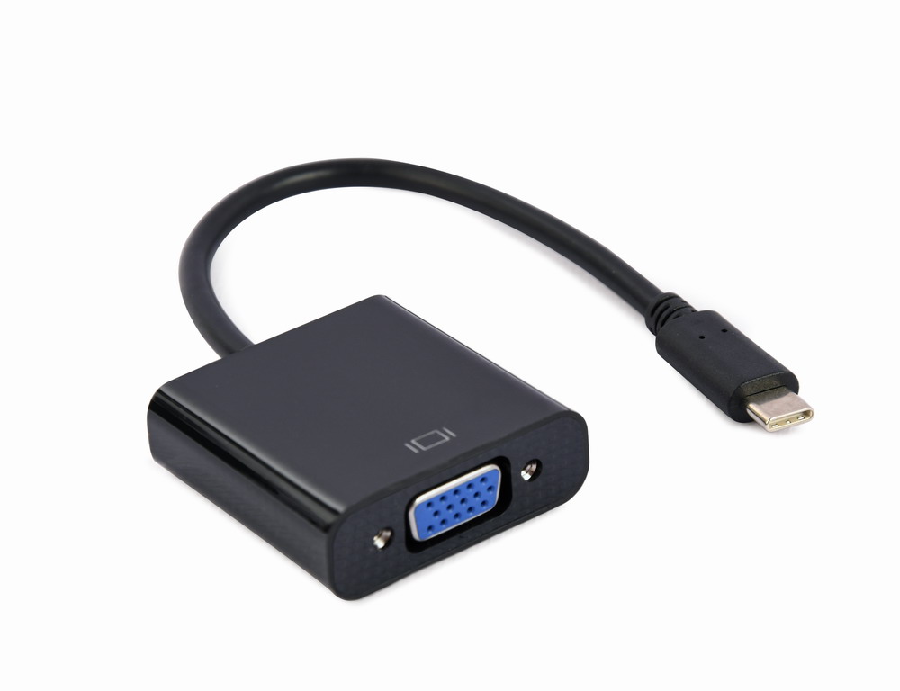 USB type-C naar VGA adapter, 15 cm, zwart