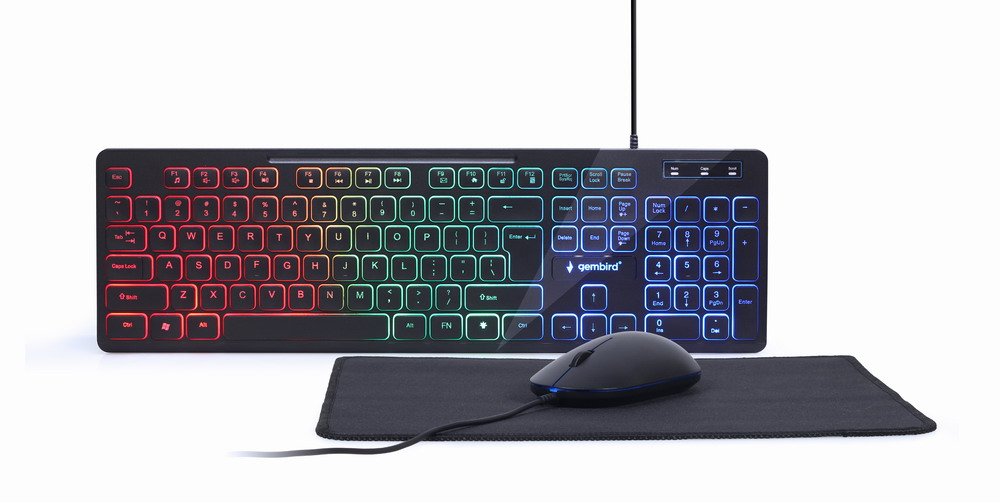 3-in-1 set met ''Regenboog'' backlight toetsenbord