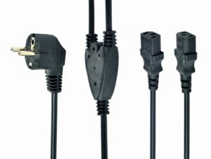 Netsnoer (C13) splitter VDE 2 meter Zwart