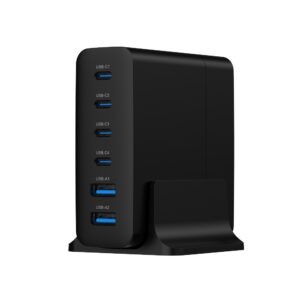 USB snellader 2xA, 4xC 75W Power Delivery zwart