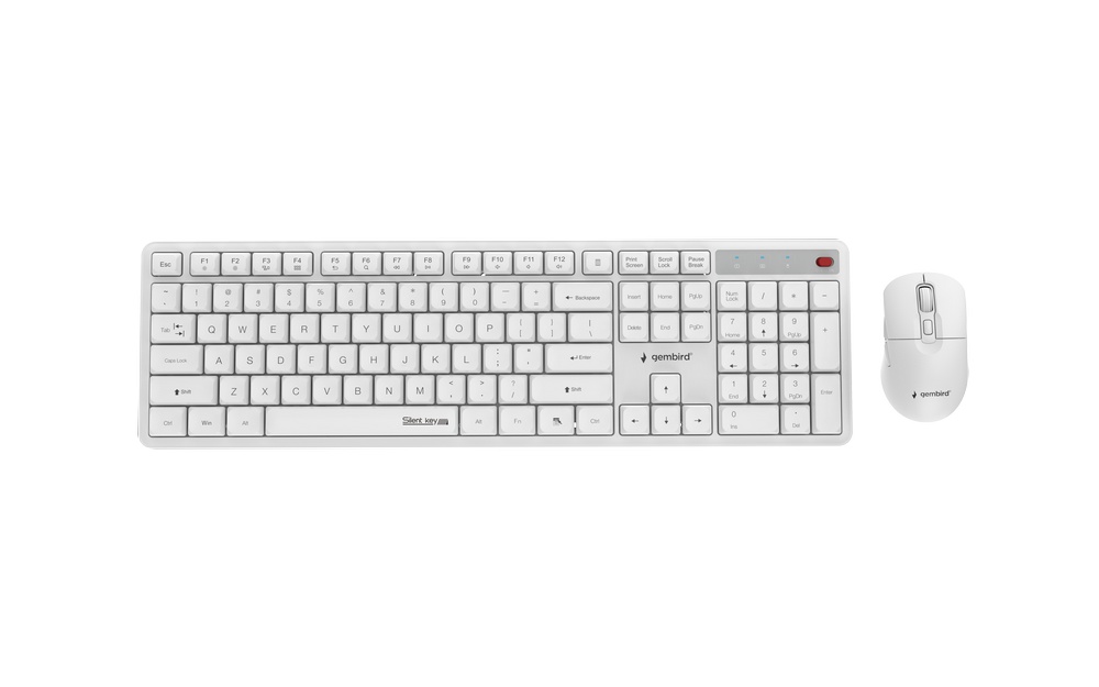 Silent Key Pro Business draadloze desktopset, wit, US indeling