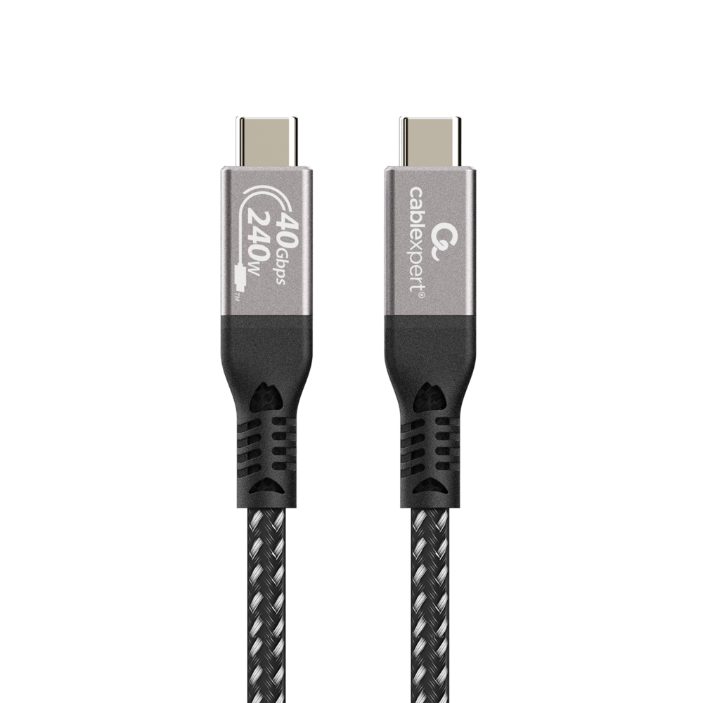 Premium USB4 Type-C laad- & datakabel, 40 Gbps, 240 W, 0.3 m