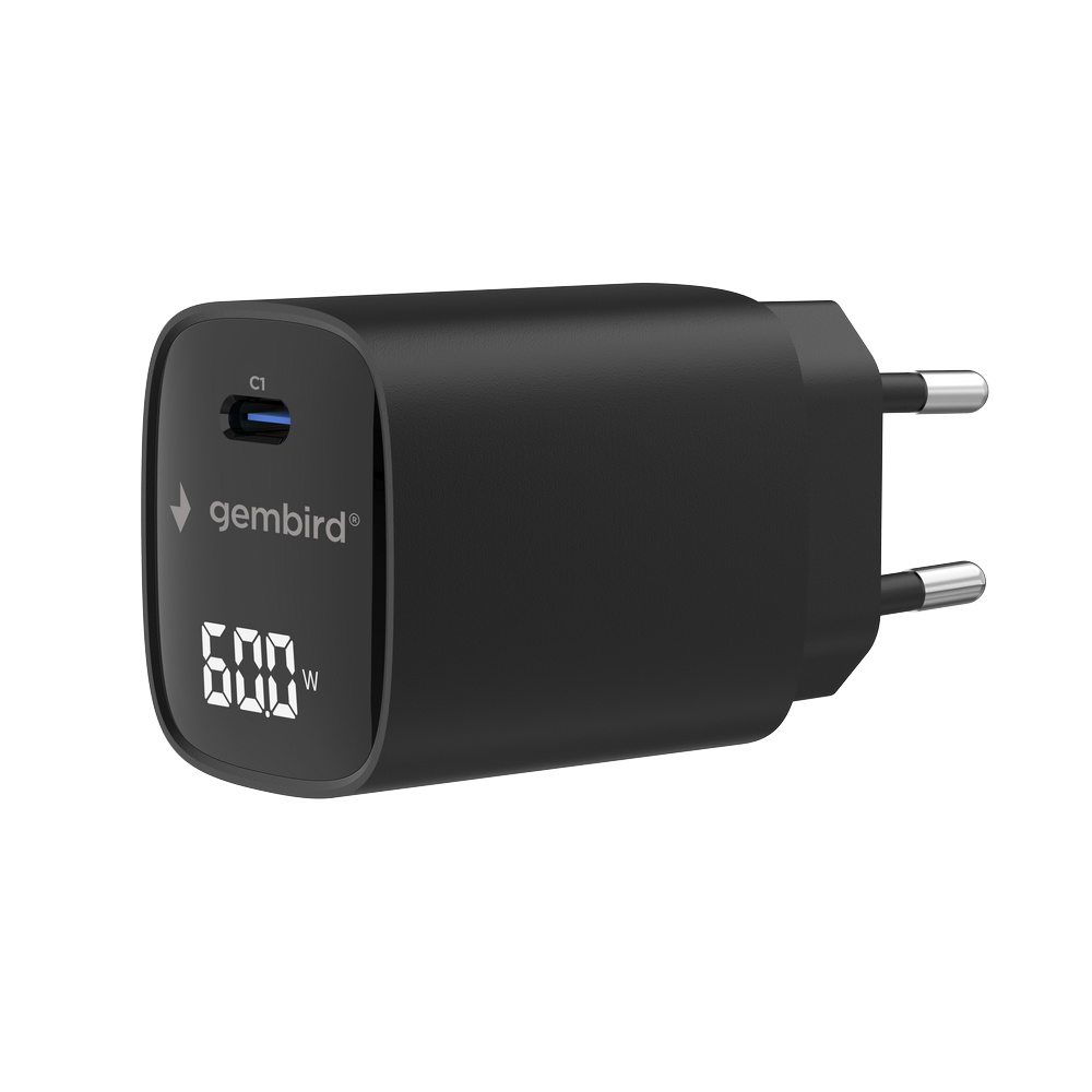 60 W USB Type-C snellader, LCD, zwart