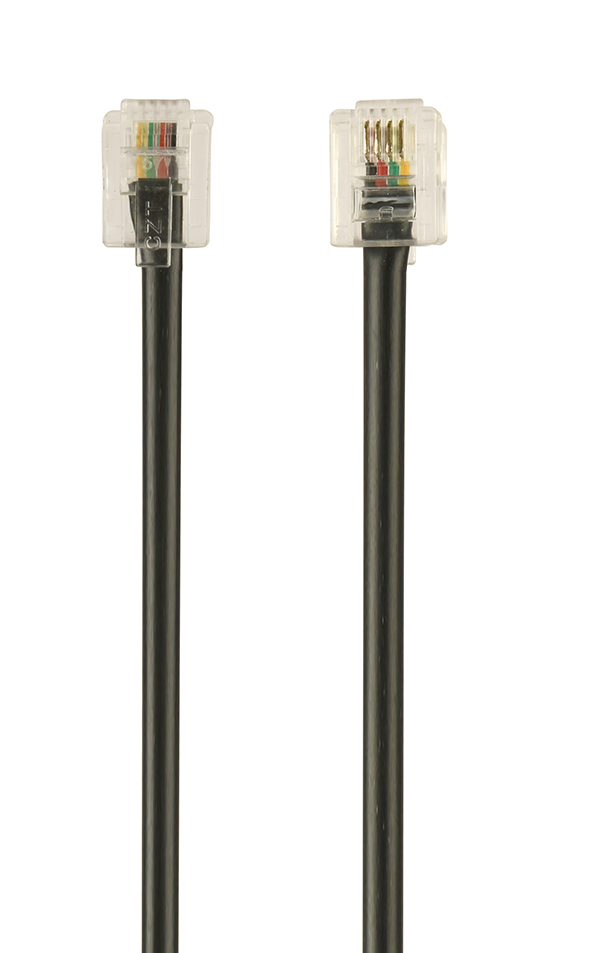 Telefoonkabel 6P4C (RJ11) zwart 2 meter