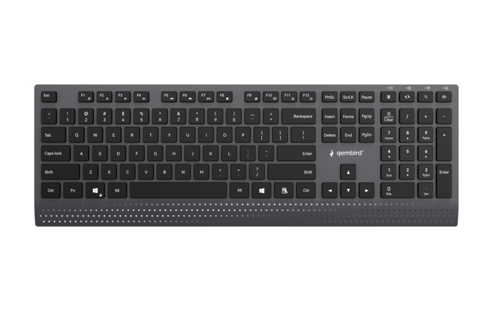 Slimline bedraad multimedia-toetsenbord met Type-C-adapter – US-layout